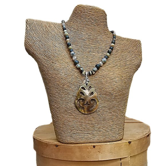 D.LEIGH Jewelry - Abalone Pendant Custom Necklace w Sterling Toggle